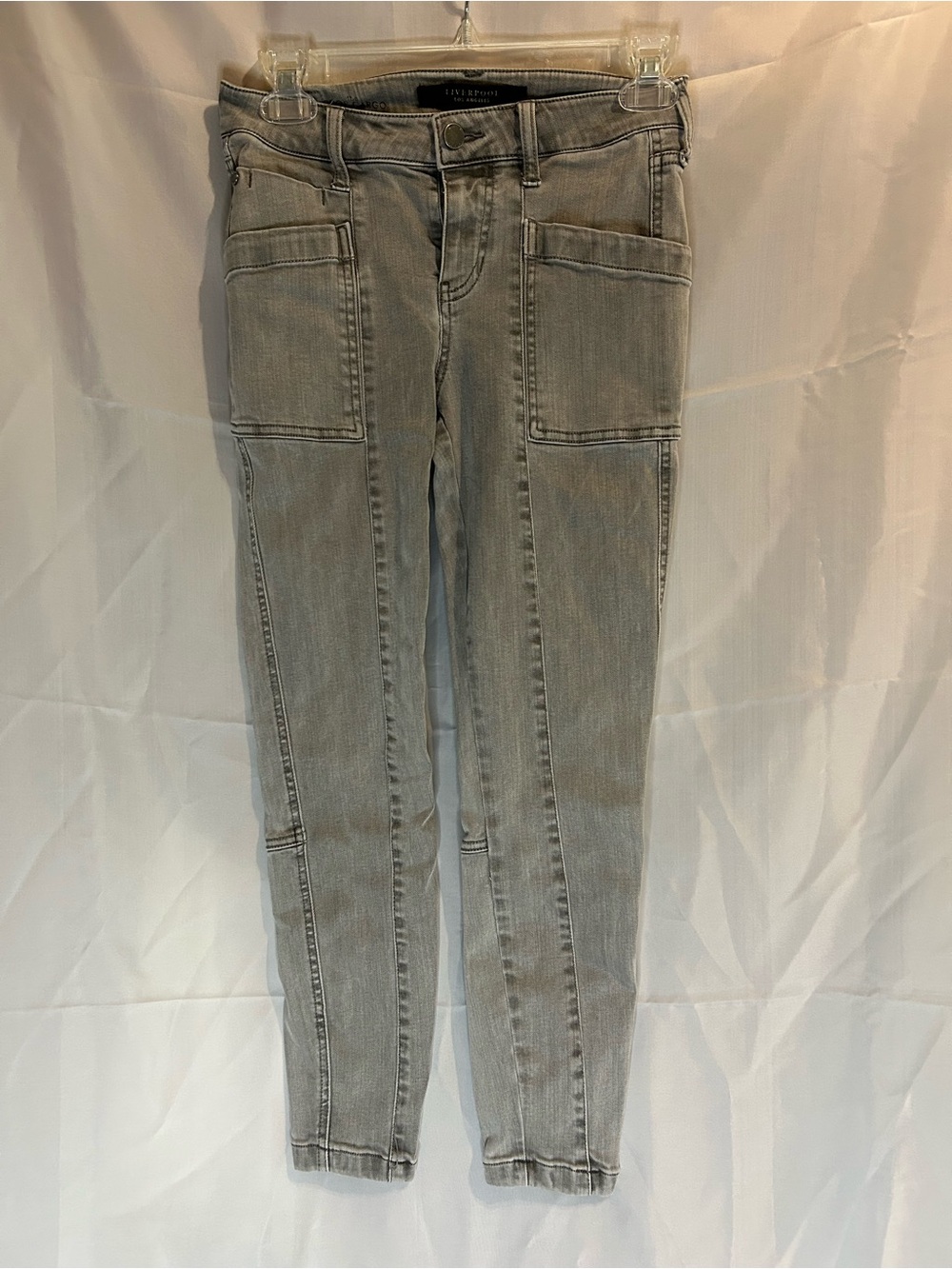 Liverpool Light Gray Women's Skinny Utility Jeans